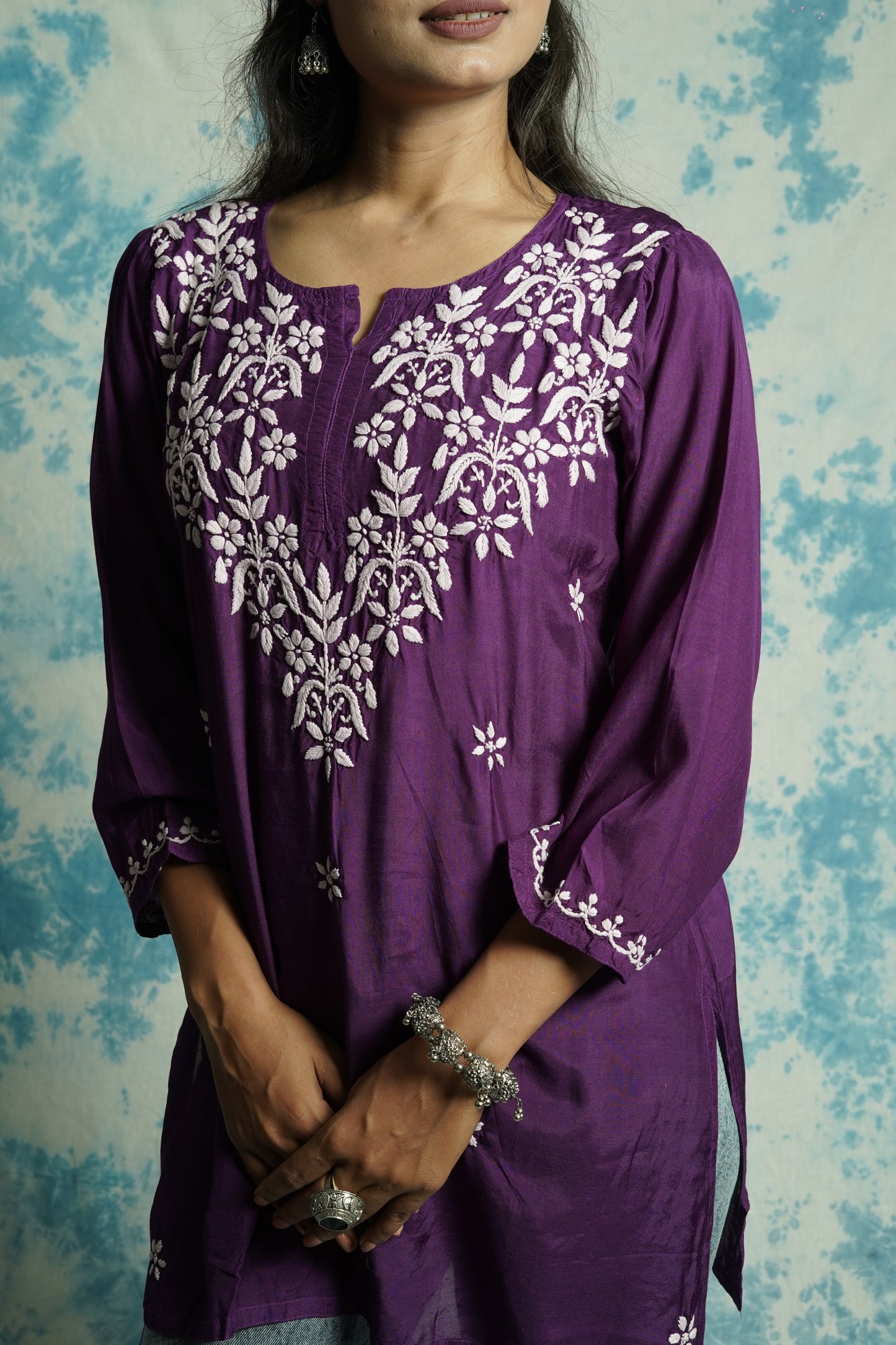 Muslin Chikankari short kurti