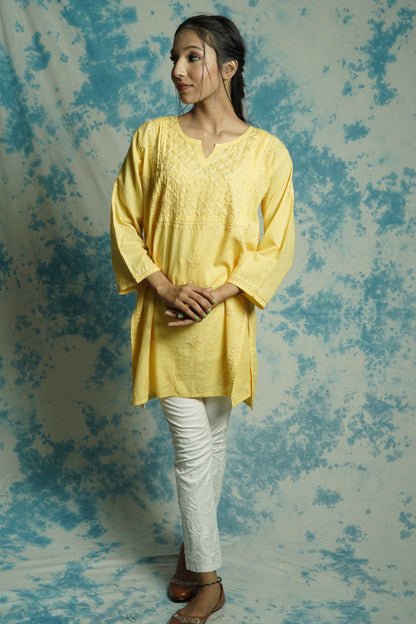 Cotton Chikankari short kurti