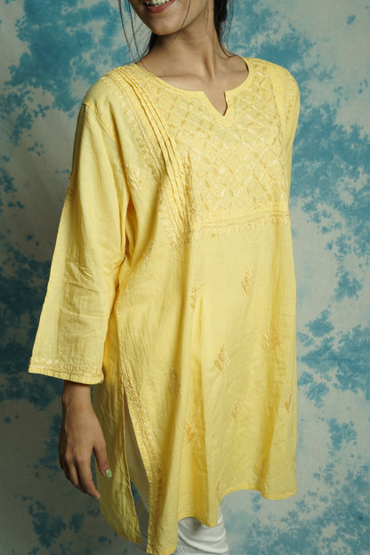 Cotton Chikankari short kurti