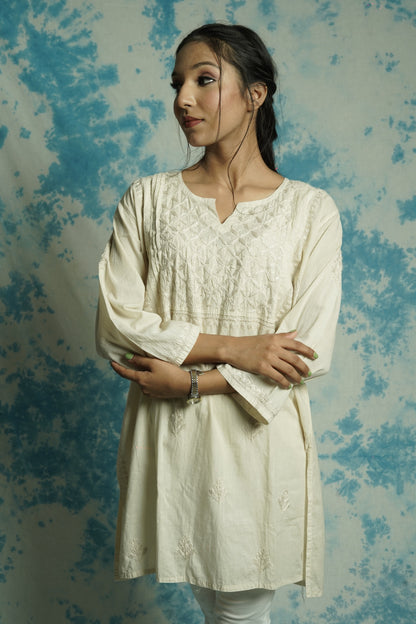 Cotton Chikankari short kurti