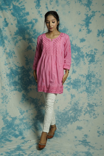 Cotton Chikankari short kurti