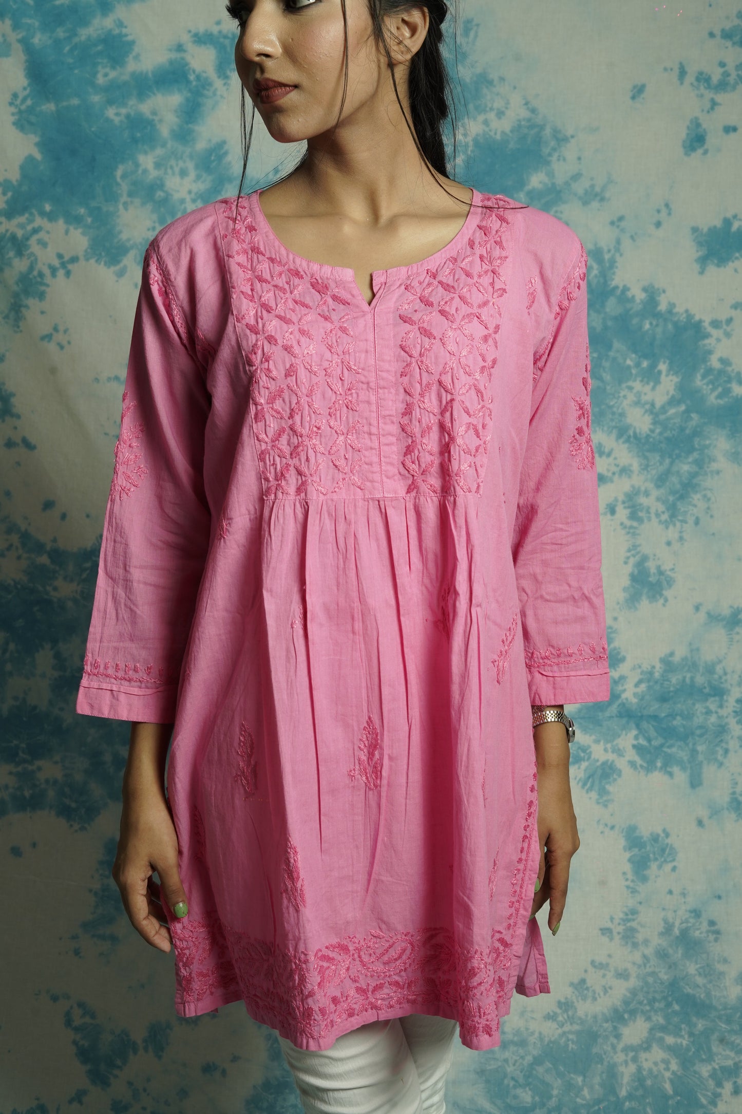 Cotton Chikankari short kurti