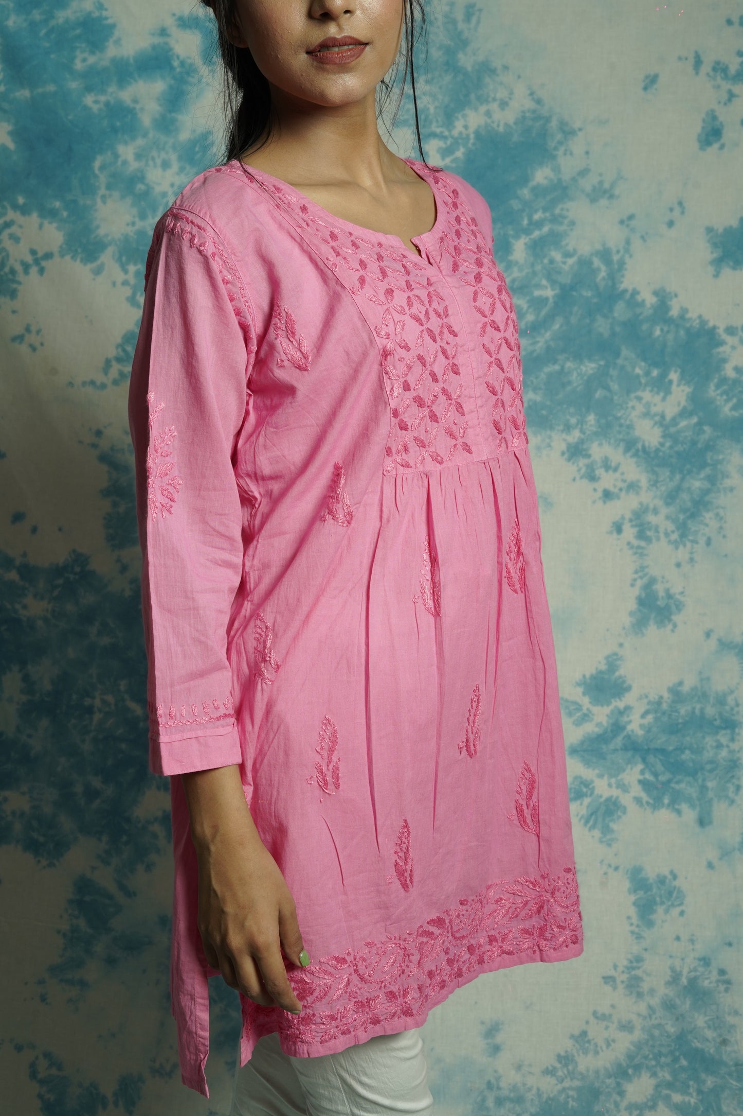 Cotton Chikankari short kurti