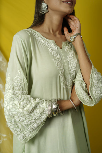 Afghani Style Modal Chikankari Co-ord set