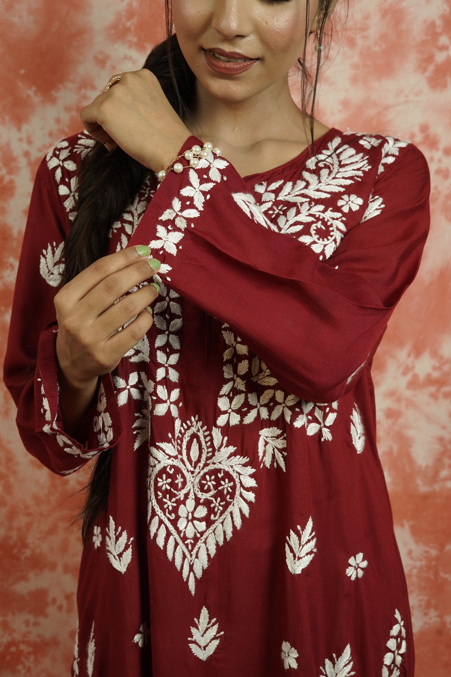 Rayon Chikankari Long Kurti