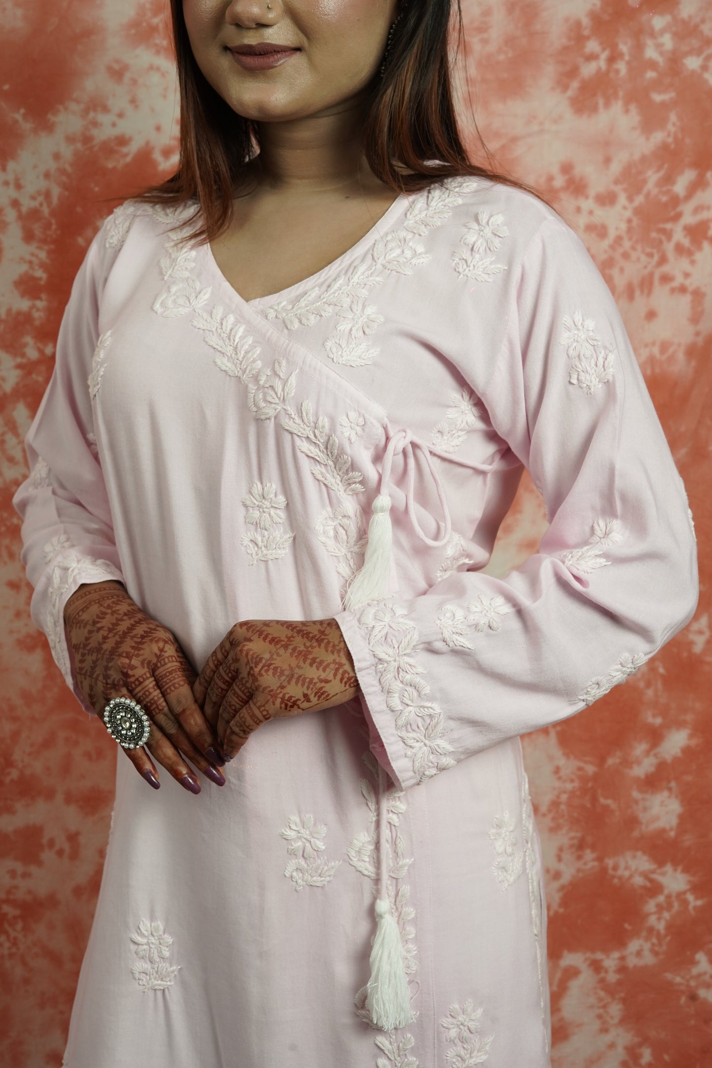 Rayon Chikankari long Angarakha kurta