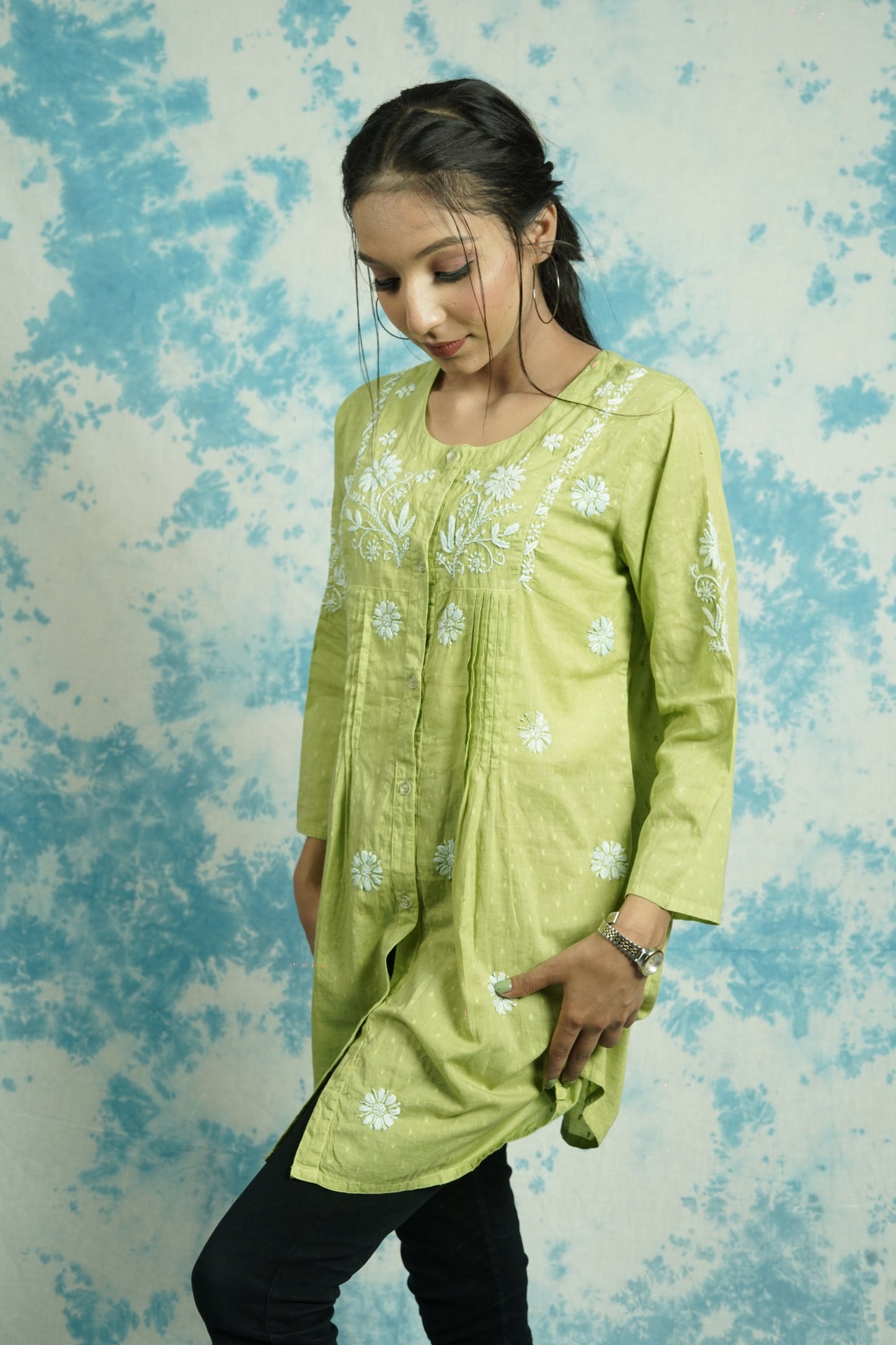 Dobby Cotton Chikankari Shirt