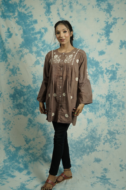 Dobby Cotton Chikankari Shirt