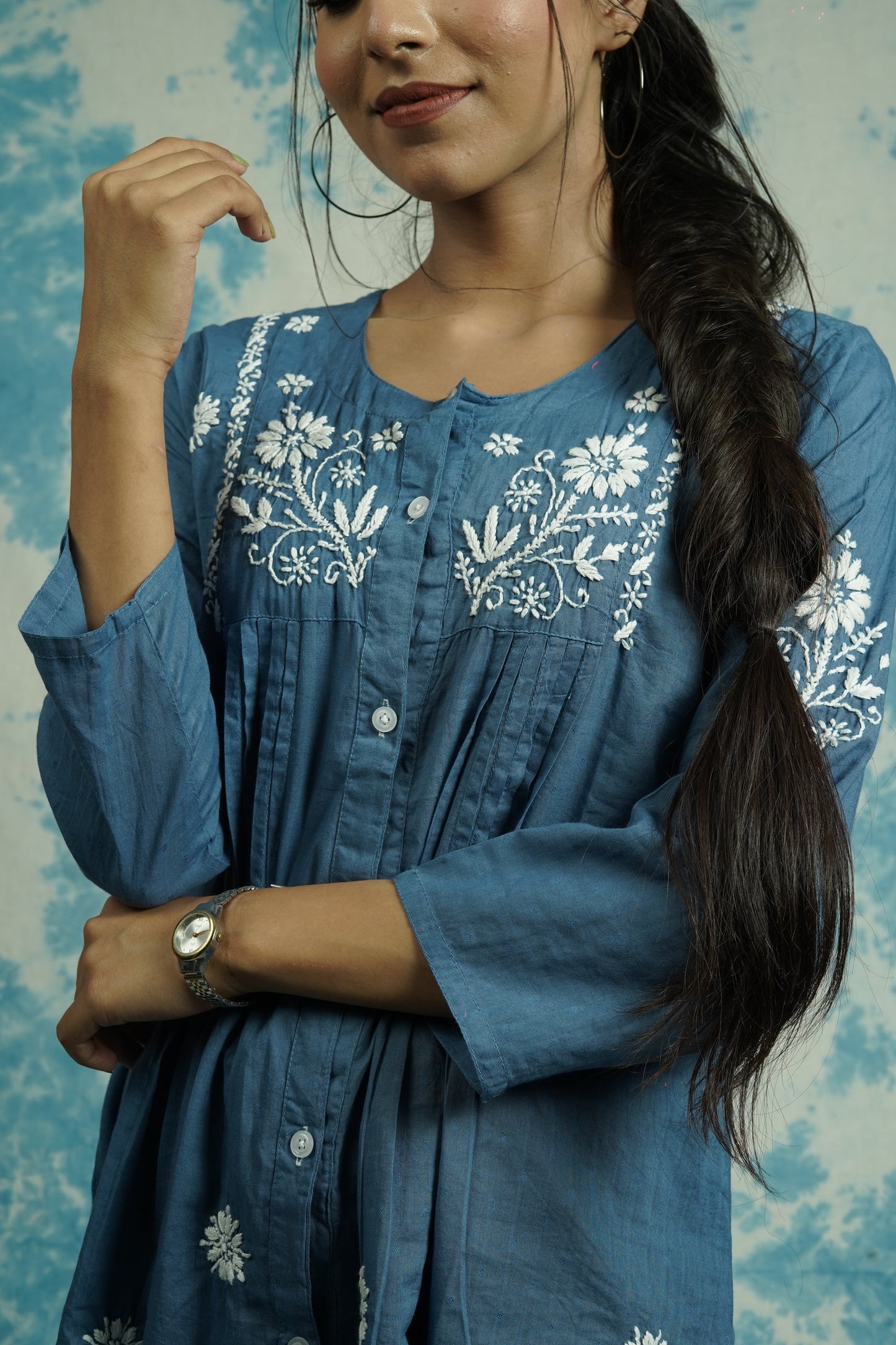 Dobby Cotton Chikankari Shirt